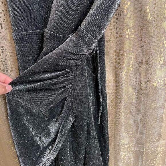 Blondie Nites Black Silver Sparkly Mini Dress, Size 15/L - Picture 4 of 7